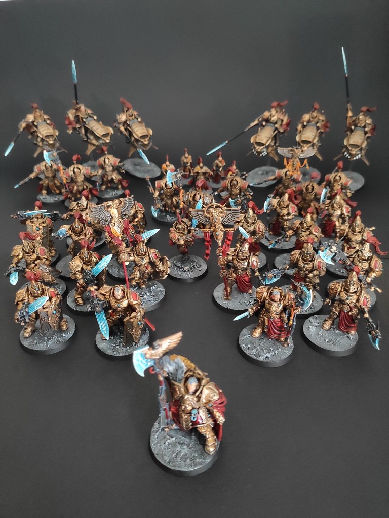 Galerie de photos d'une armée de l'Adeptus Custodes pour le jeu Warhammer 40000