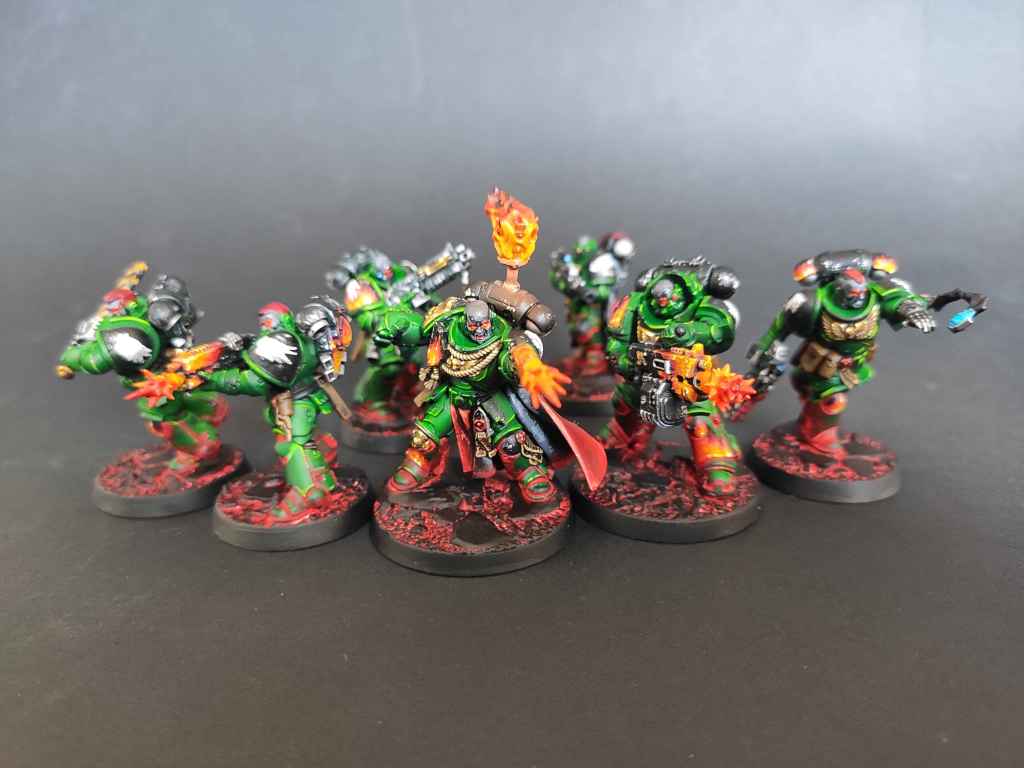 Galerie de photos de la Kill Team Space Marines Salamanders, pour le jeu Kill Team et Warhammer 40000