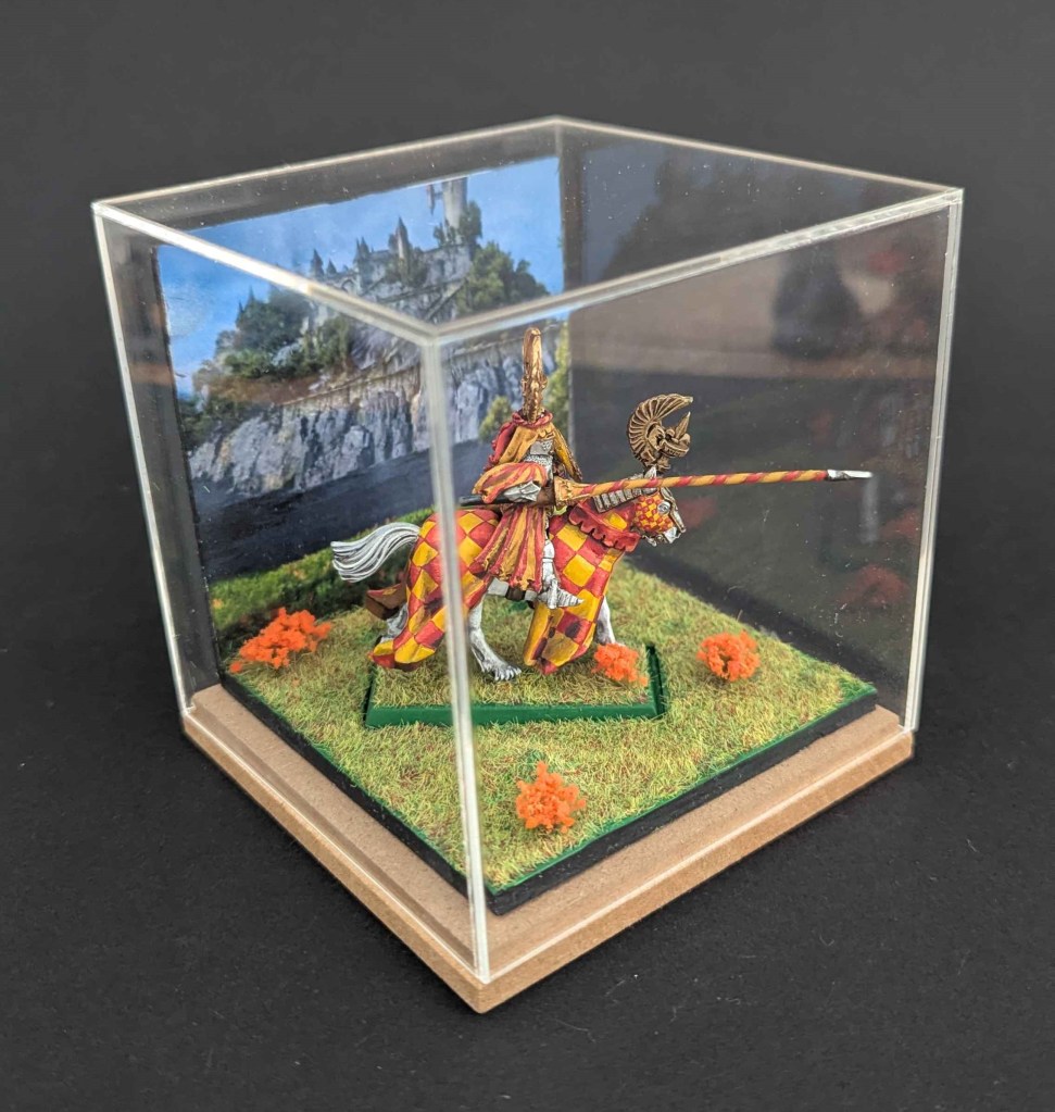 Galerie de photos d'un Cube Personnage d'un Chevalier du Royaume Bretonnien, conçu et peint par Clarius Painting, Service de Peinture de figurines