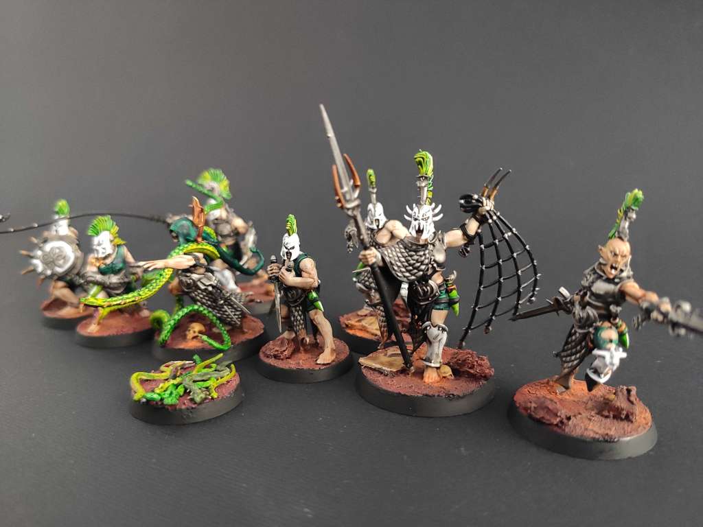Galerie de photos d'une bande de Warcry des Crocs Eclatés, un jeu de Games Workshop Warhammer